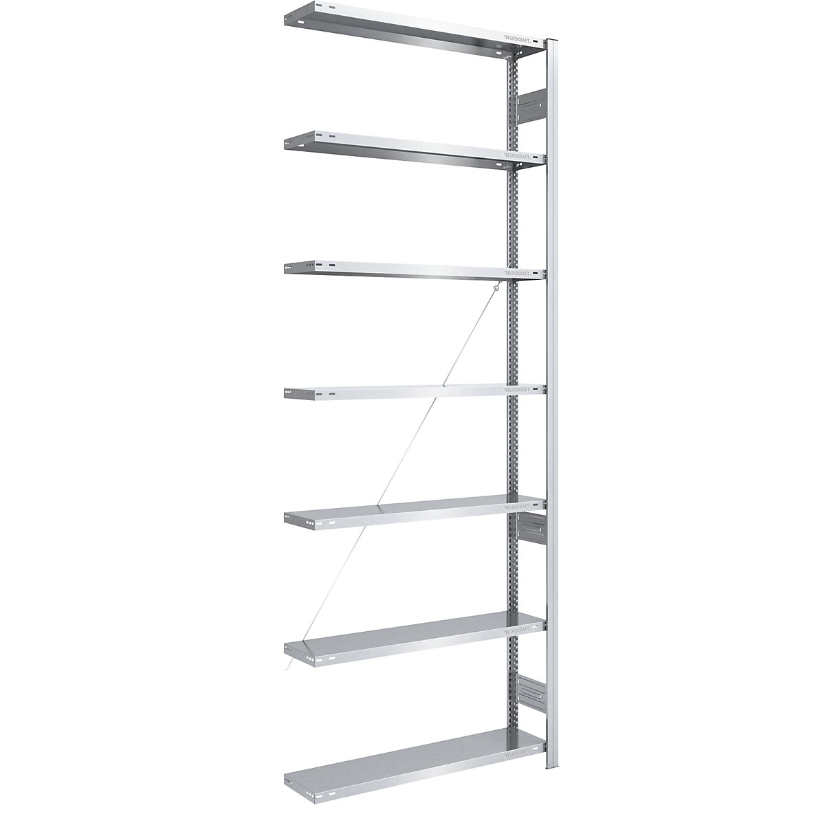 Összedugaszolós állvány, közepes súlyú kivitel – eurokraft pro, egyoldalas, ma x szé x mé 3000 x 1000 x 300 mm, horganyzott, bővítőállvány-152