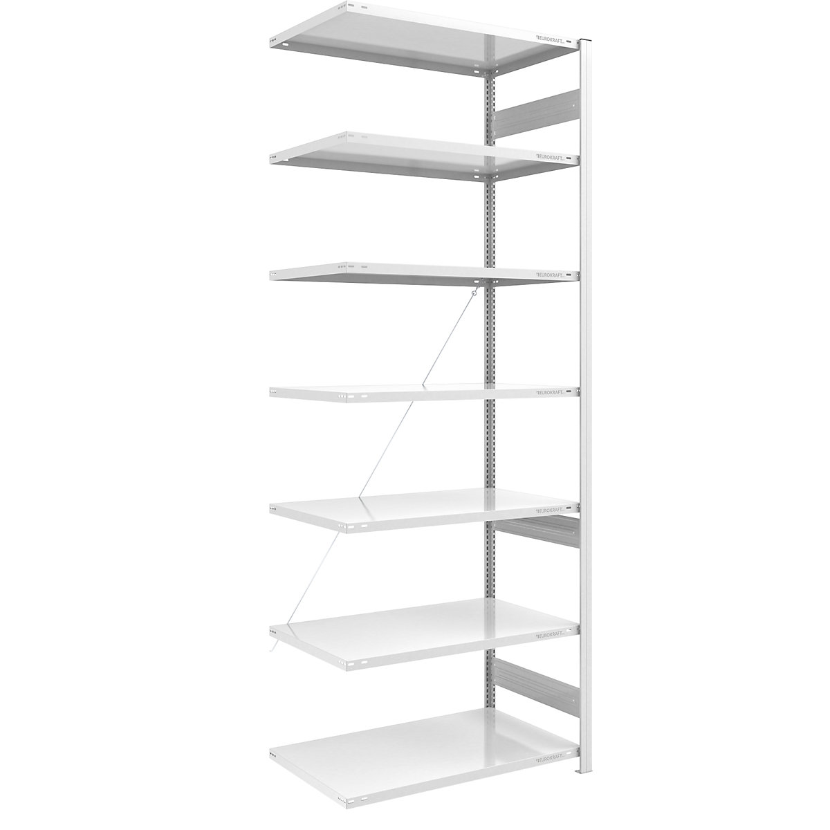 Összedugaszolós állvány, közepes súlyú kivitel – eurokraft pro, egyoldalas, ma x szé x mé 3000 x 1000 x 800 mm, szürke, bővítőállvány-44