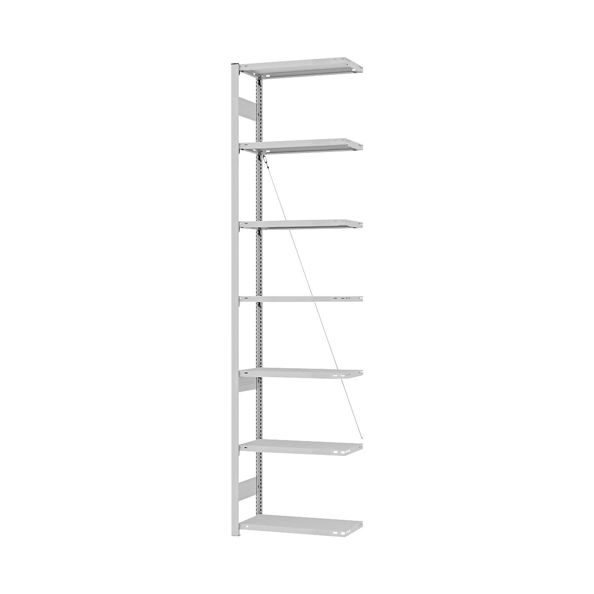 Összedugaszolós állvány, közepes súlyú kivitel – eurokraft pro, egyoldalas, ma x szé x mé 3000 x 750 x 300 mm, szürke, bővítőállvány-7