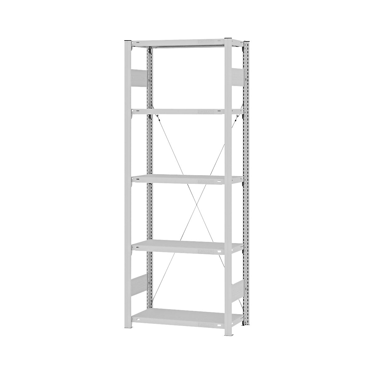 Összedugaszolós állvány, közepes súlyú kivitel – eurokraft pro, egyoldalas, ma x szé x mé 2000 x 750 x 300 mm, szürke, alapállvány-106