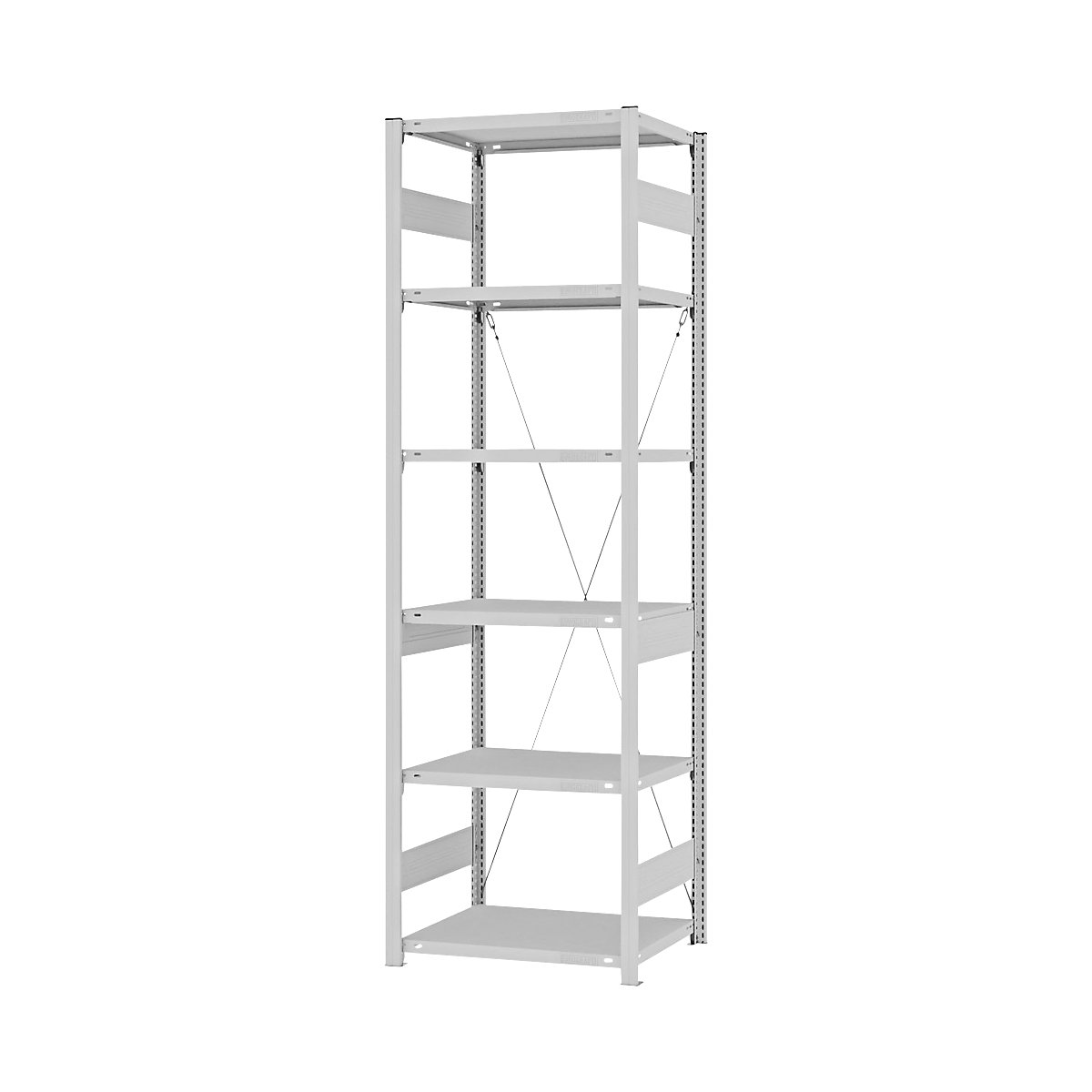 Összedugaszolós állvány, közepes súlyú kivitel – eurokraft pro, egyoldalas, ma x szé x mé 2500 x 750 x 500 mm, szürke, alapállvány-87