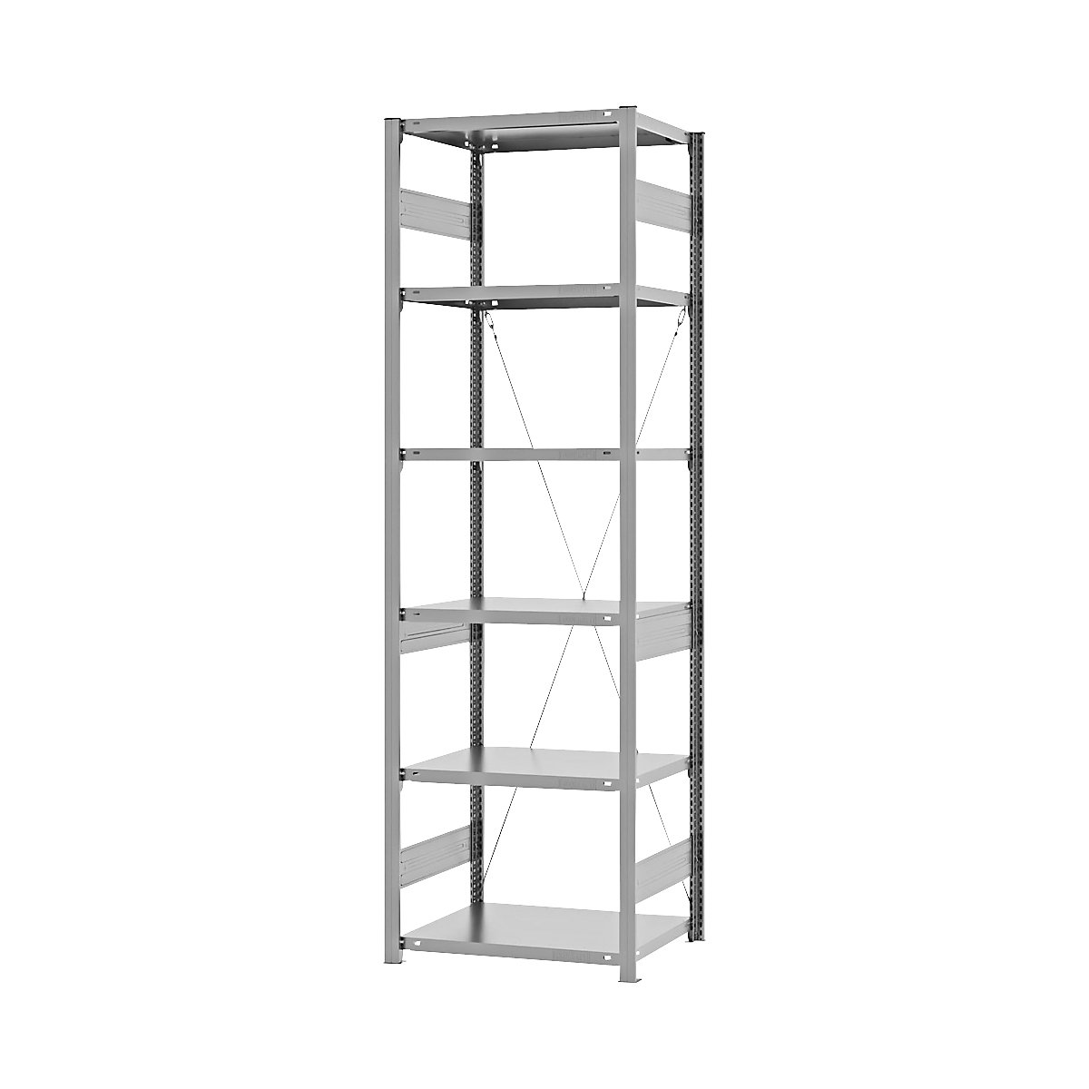 Összedugaszolós állvány, közepes súlyú kivitel – eurokraft pro, egyoldalas, ma x szé x mé 2500 x 750 x 500 mm, horganyzott, alapállvány-5