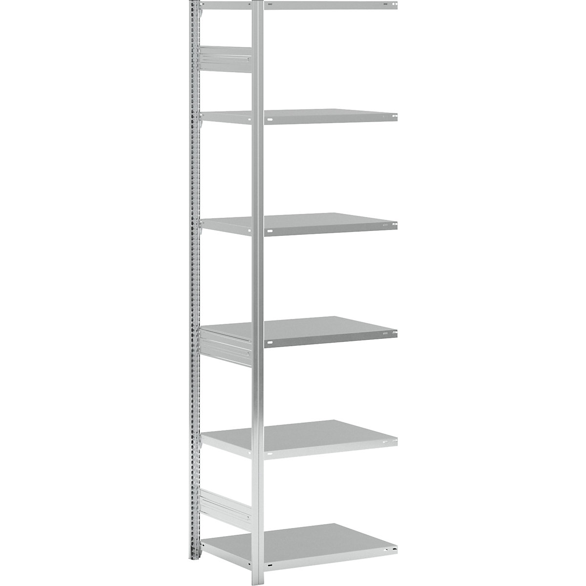 Összedugaszolós állvány, közepes súlyú kivitel – eurokraft pro, egyoldalas, ma x szé x mé 2500 x 750 x 600 mm, horganyzott, bővítőállvány-100