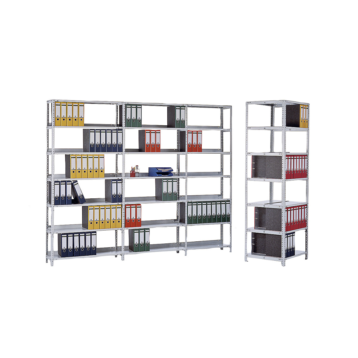 Horganyzott, csavarkötéses irattartó állvány, világosszürke RAL 7035 színben – hofe (Termék képe 3)-2