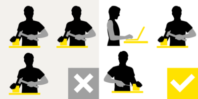 Indicaciones sobre el uso de escaleras de forma ergonómica y protegiendo la espalda ha&