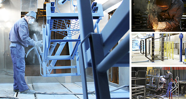 V naší vlastní výrobě v Haanu vyrábíme dopravní vozíky.