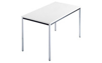 Table rectangulaire en tube rond chromé