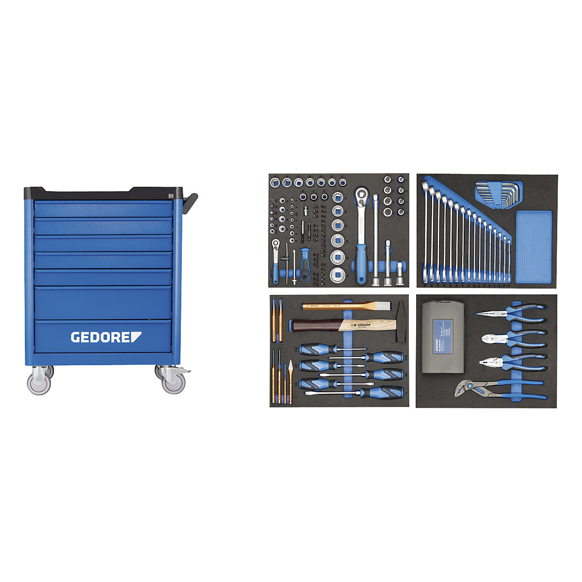 Carro de herramientas workster smartline, lleno &ndash; GEDORE