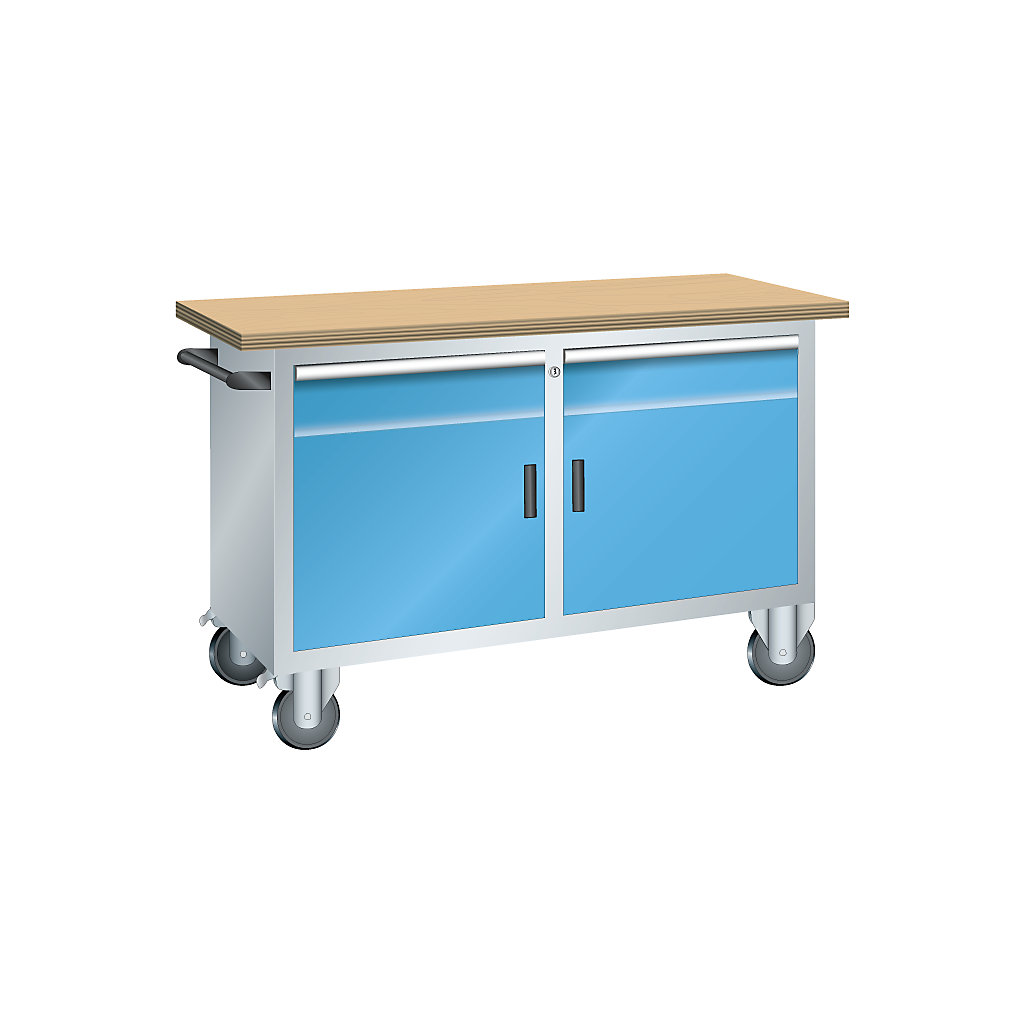 EUROKRAFTpro – Banco de trabajo: rodante, 2 cajones, 2 puertas | KAISER