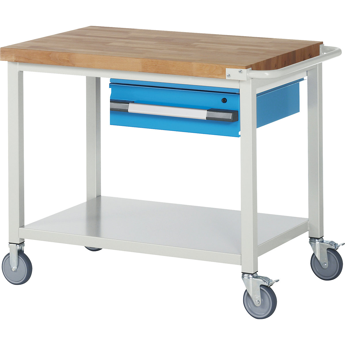 EUROKRAFTpro – Banco de trabajo: rodante, 1 cajón colgante, balda