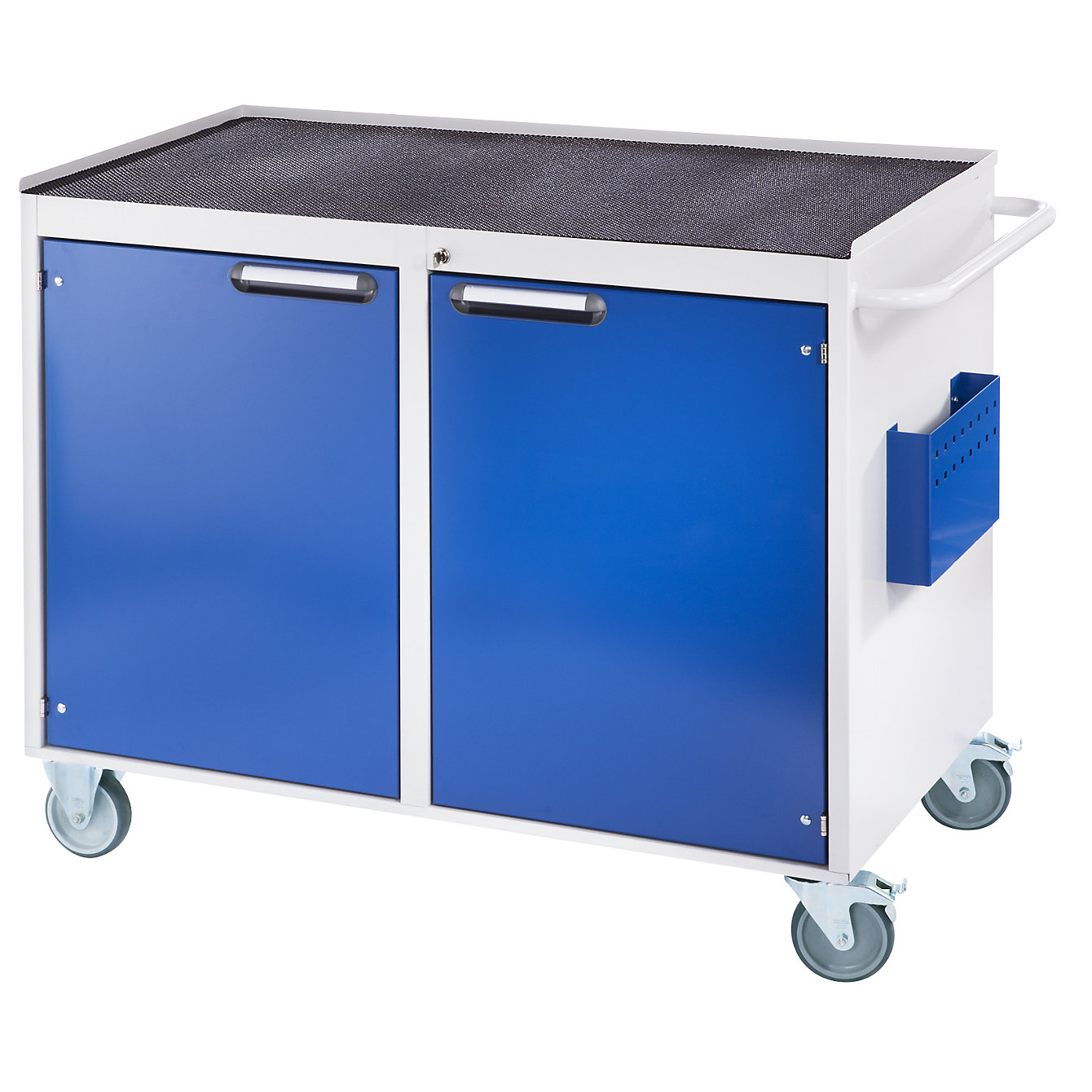 RAU – Bancos de trabajo compactos, rodantes: 2 puertas, bandeja