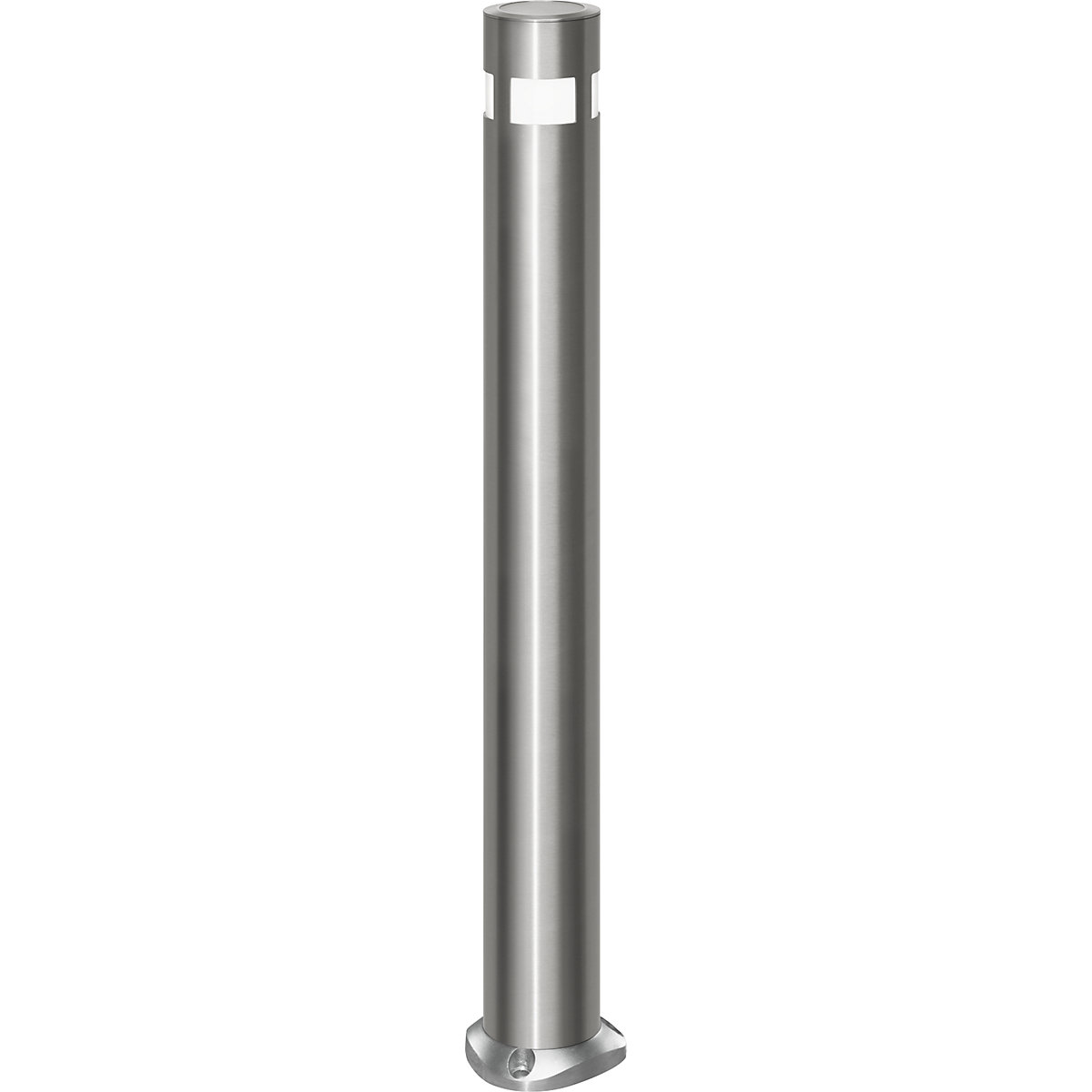 Afzetpaal van roestvast staal, Ø 102 mm, lampenkop op zonne-energie, voor boutbevestiging, zelfoprichtend-3