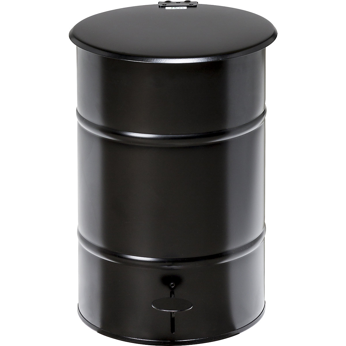 Afvalcontainer met deksel – Kongamek, volume 30 l, met pedaal, zwart-2