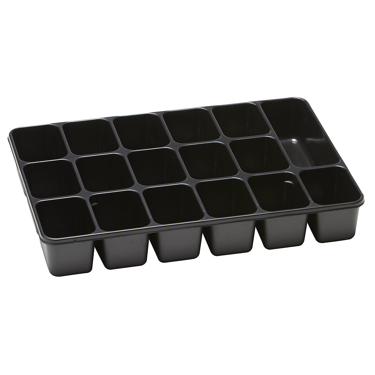 Inleggers, VE = 10 stuks, polystyreen, zwart, zeventienvoudige indeling-6