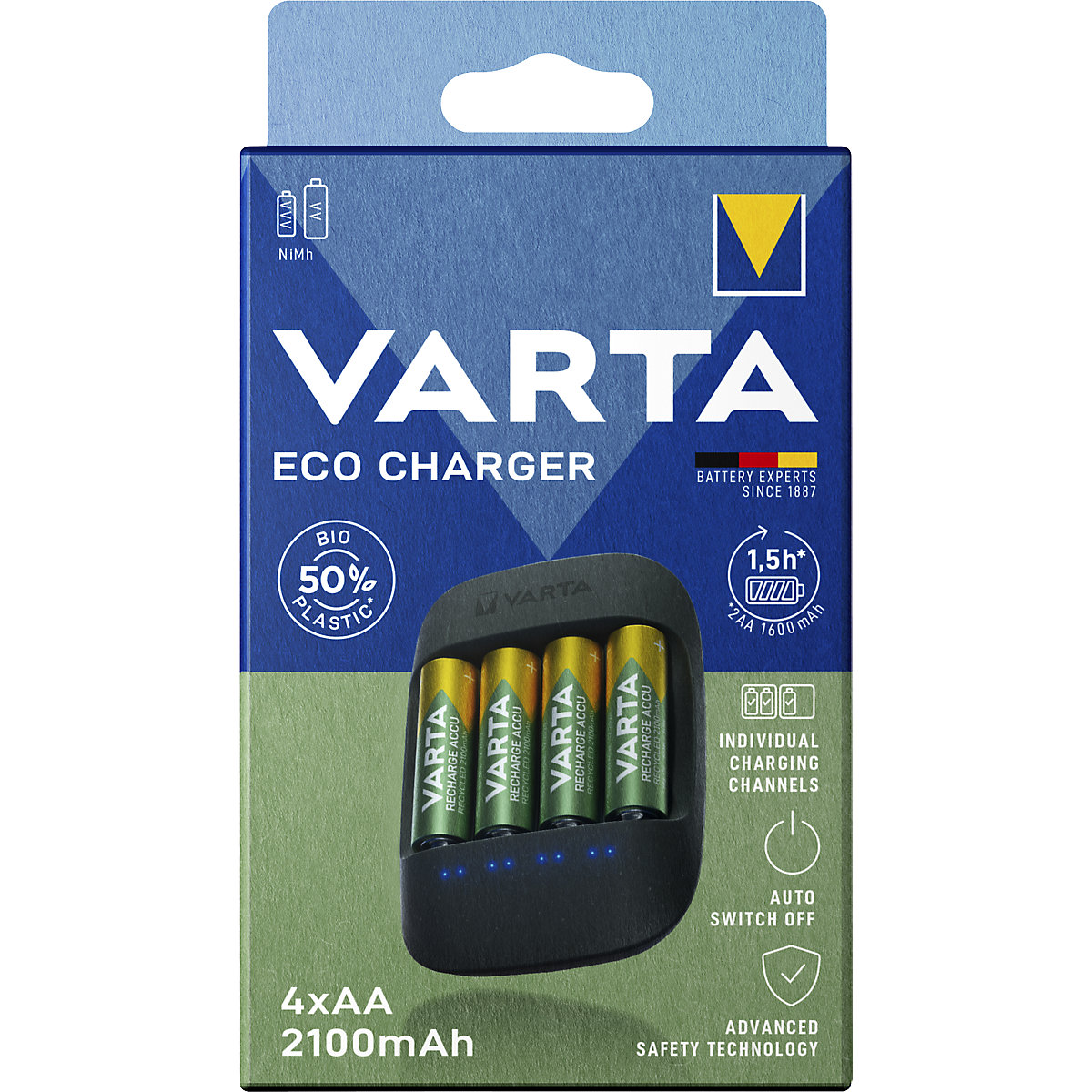 genoeg Bevestiging Overeenstemming VARTA – ECO CHARGER-lader: incl. 4 AA oplaadbare batterijen (2100 mAh) |  KAISER+KRAFT