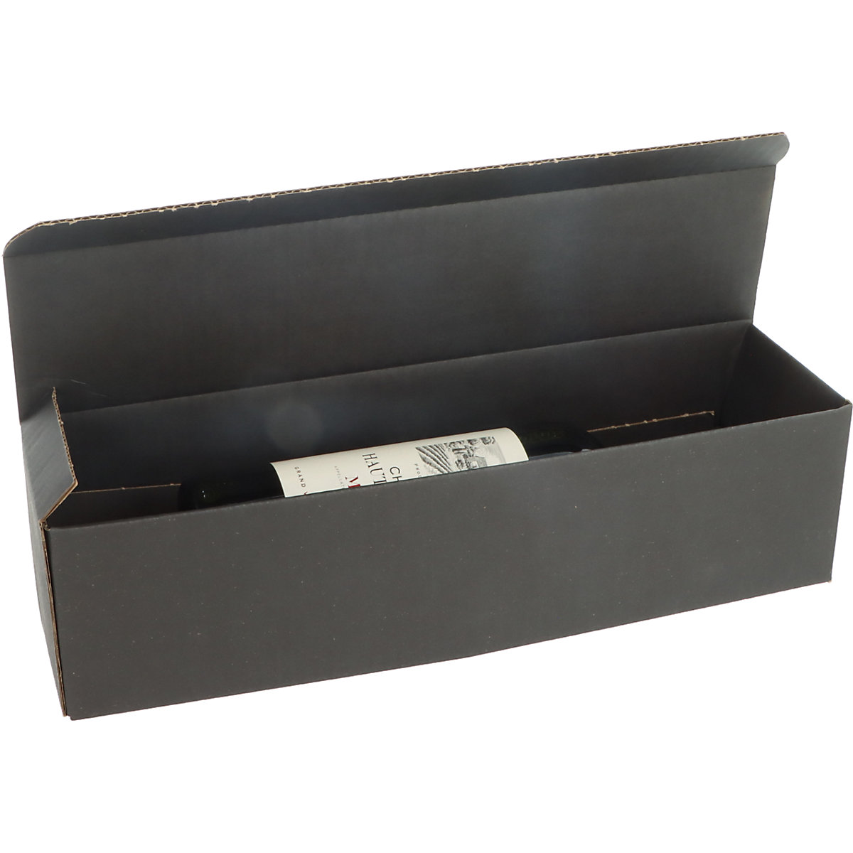 Flaschen-Geschenkkarton ratioform, schwarz, für 1 Flasche, ab 8 Stk-2
