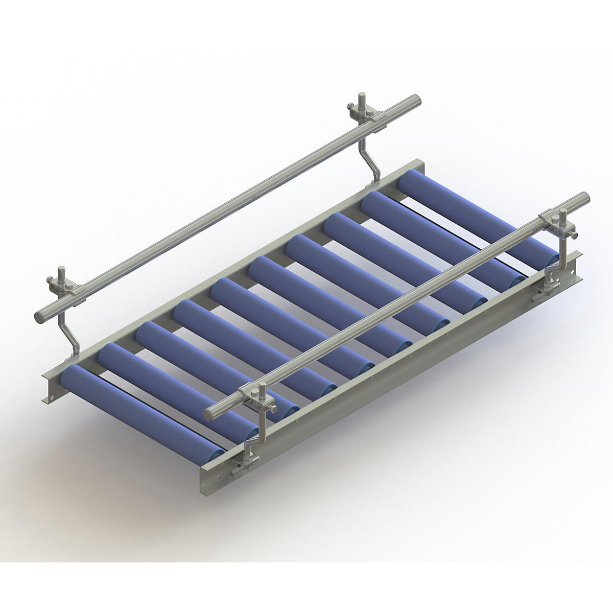 Side guide rail for straight sections of the skate wheel conveyor - Gura