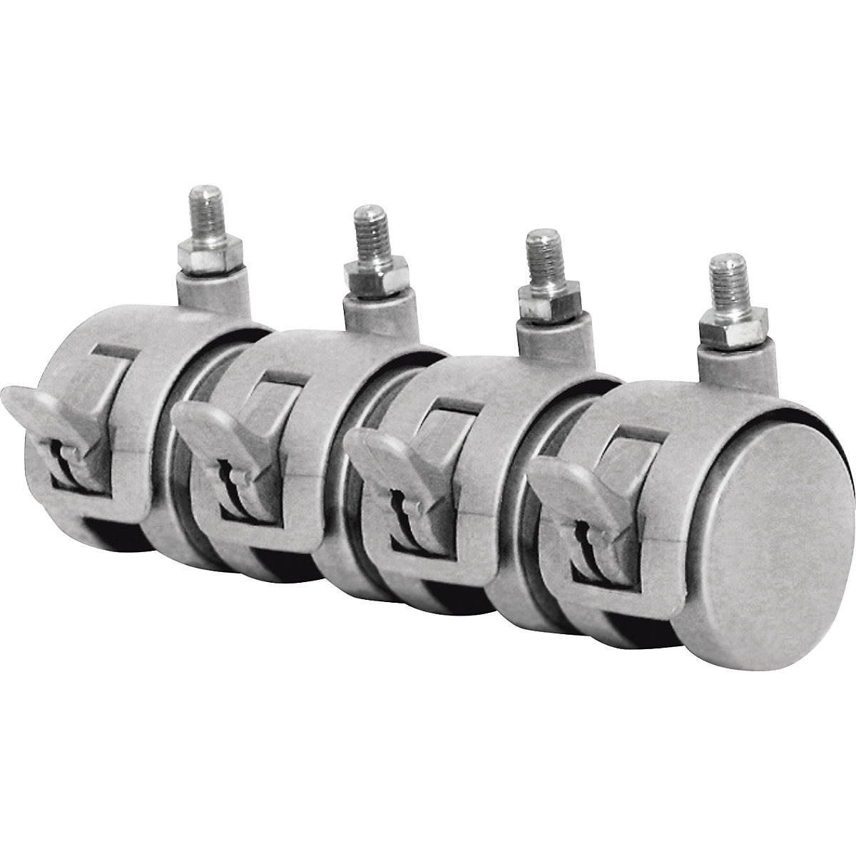 Swivel castor with wheel stop