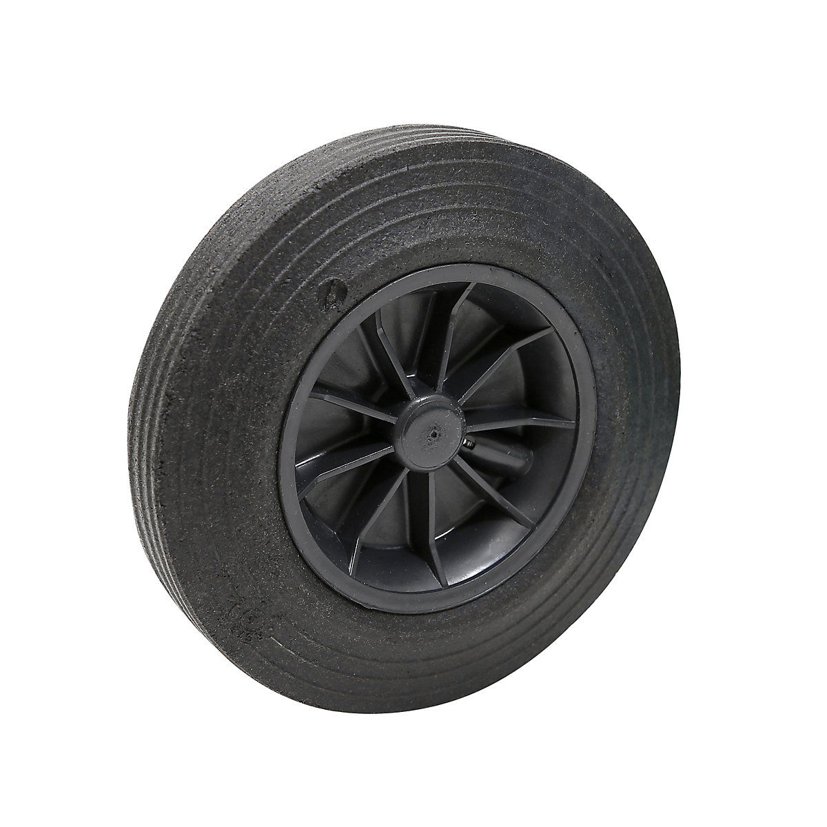 Replacement wheel for plastic rubbish bin