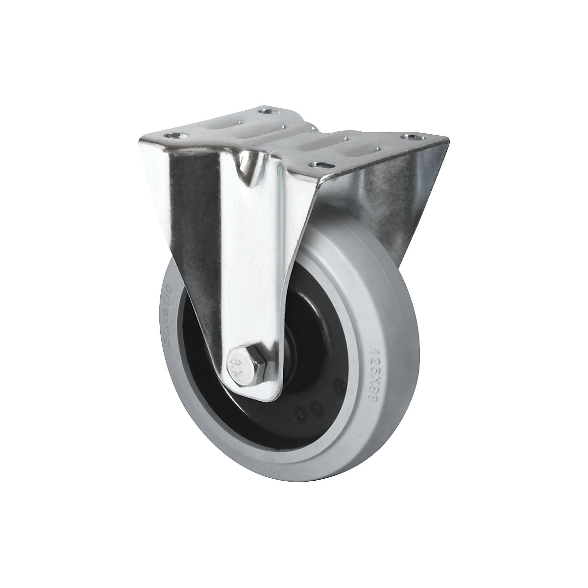 Elastic tyre on nylon rim