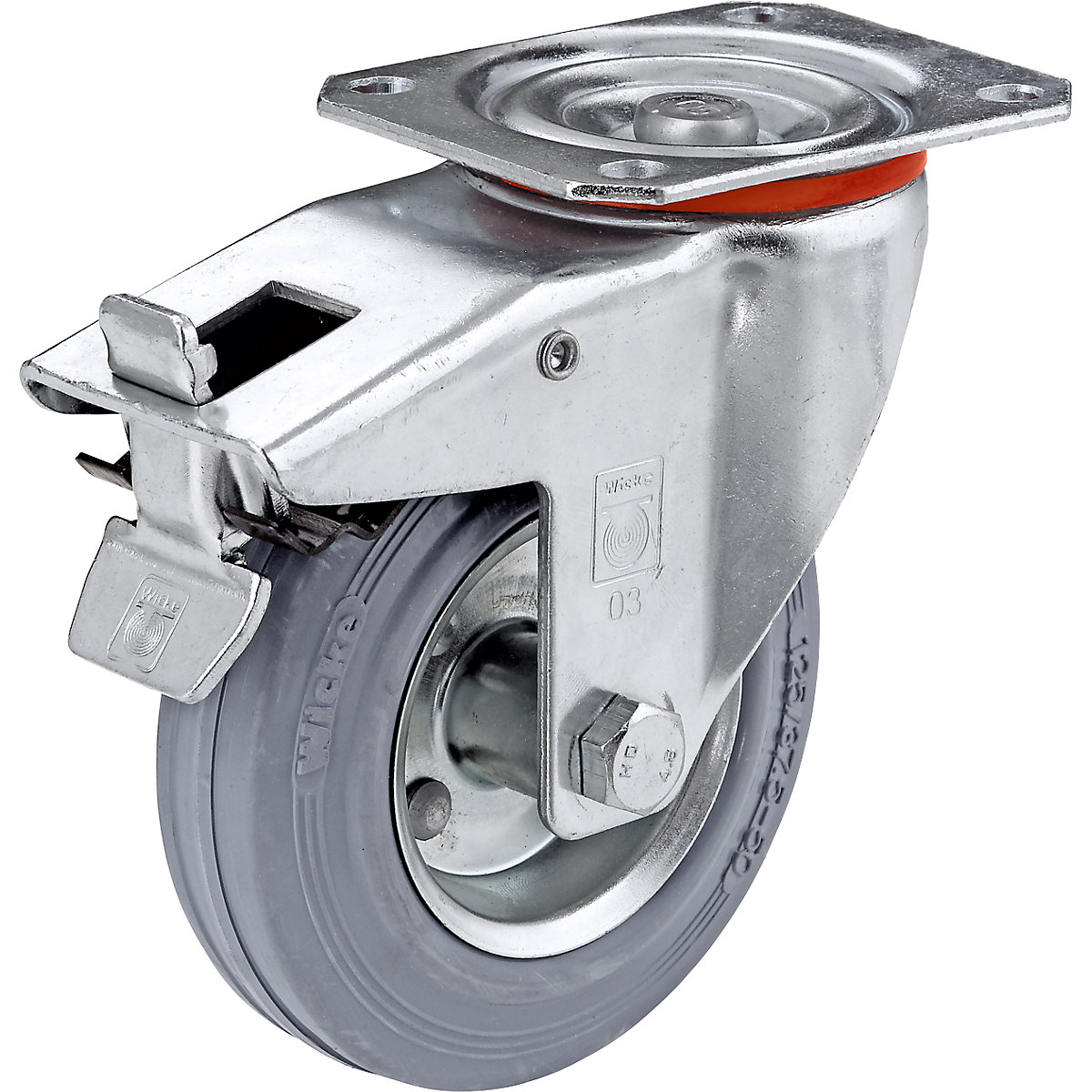 Solid rubber tyre, non-marking – Wicke