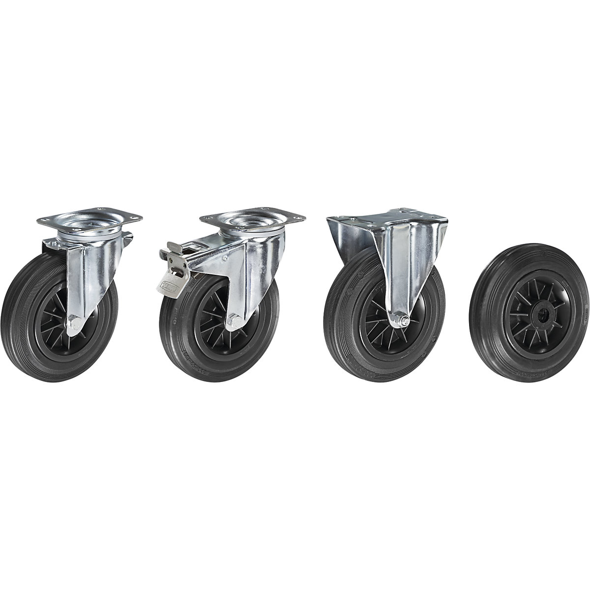 Solid rubber tyre on plastic rim – Proroll (Product illustration 2)-1