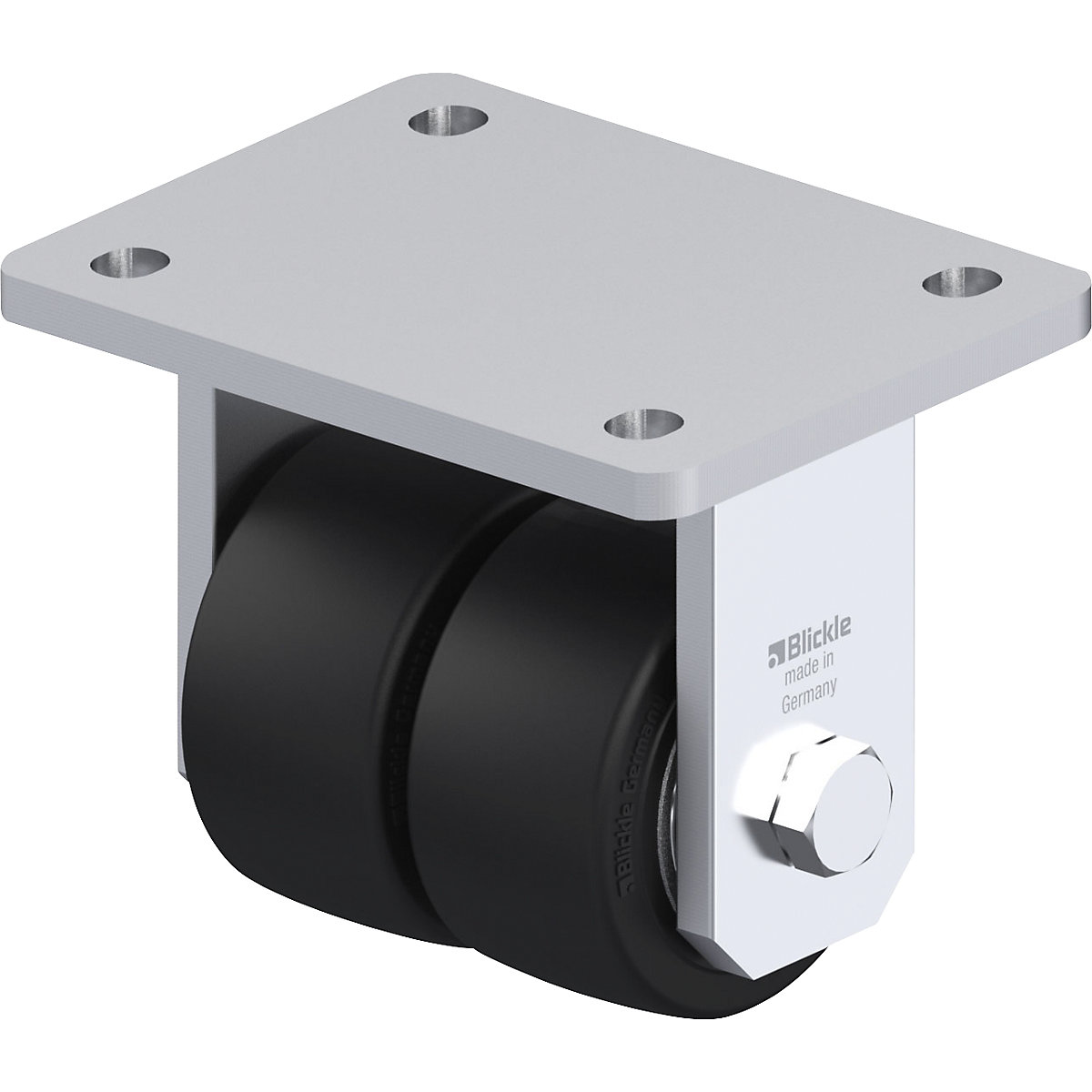 Steel welded heavy duty fixed double castor – Blickle