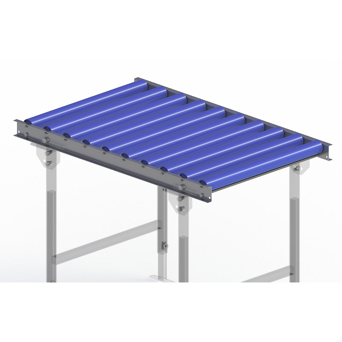Light duty roller conveyor, steel frame with plastic rollers - Gura