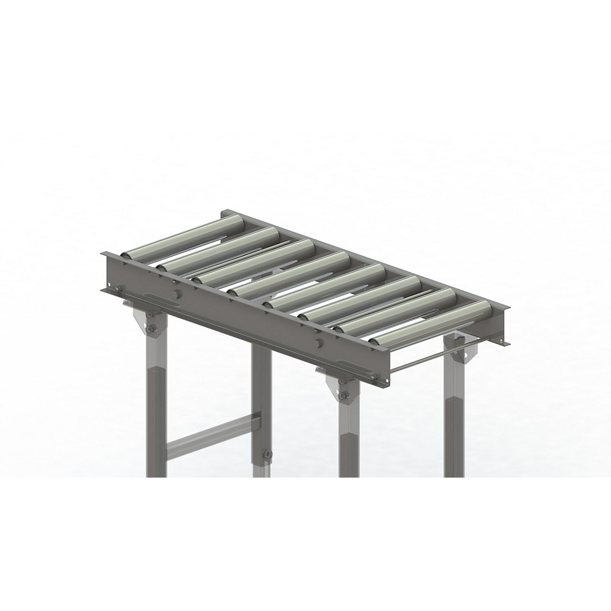 Roller conveyor, steel frame with zinc plated steel rollers - Gura