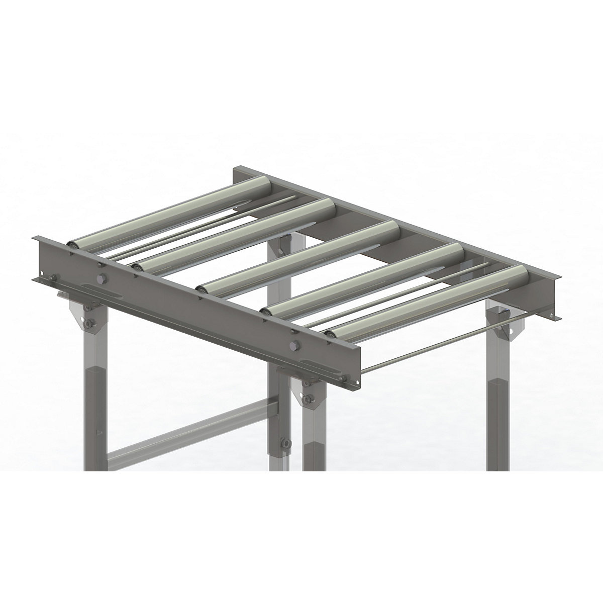 Roller conveyor, steel frame with zinc plated steel rollers - Gura