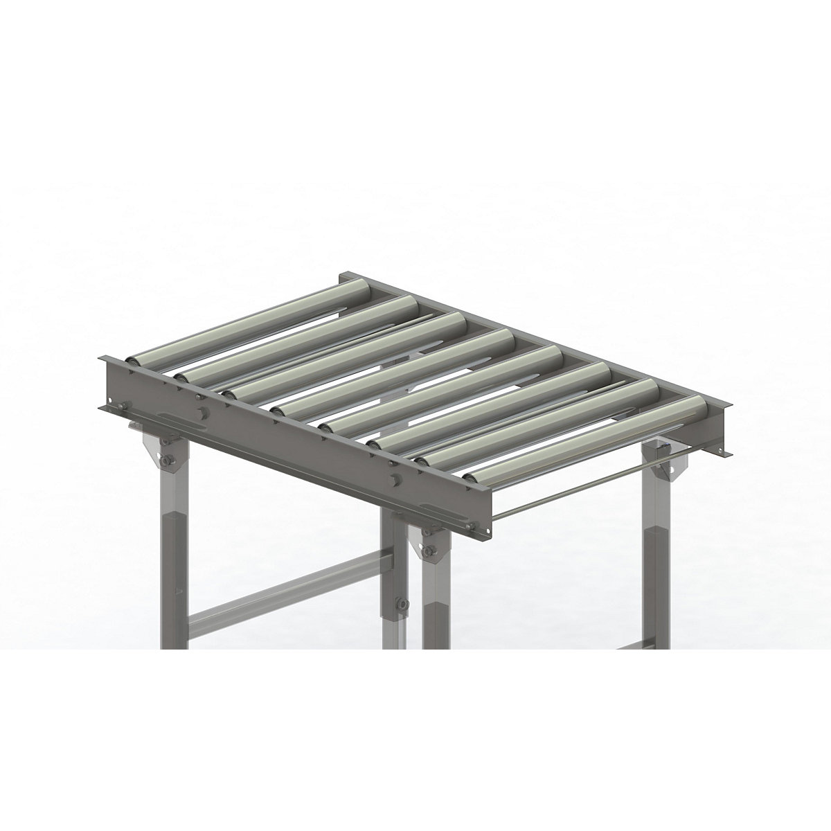 Roller conveyor, steel frame with zinc plated steel rollers - Gura
