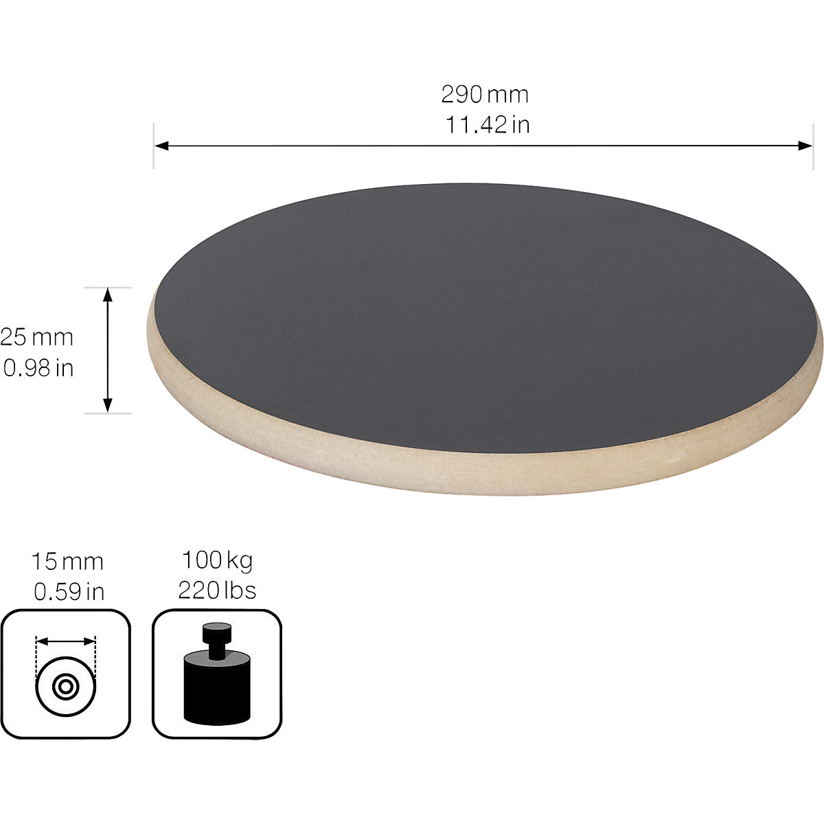 Suport pe roți, pentru plante MDF – Wagner (Imagine produs 2)-1