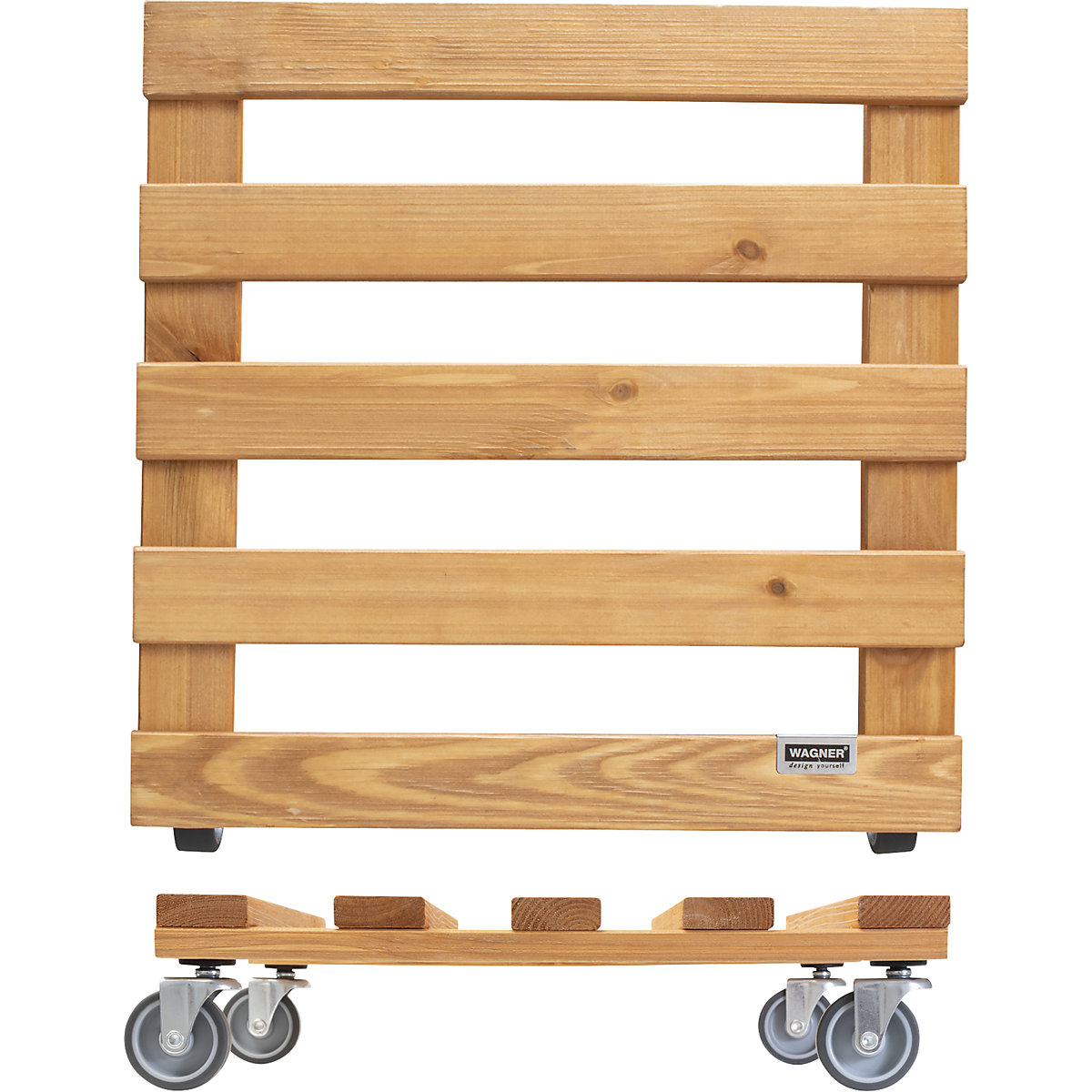 Suport pe roți, pentru plante, lemn PALETTI – Wagner (Imagine produs 5)-4