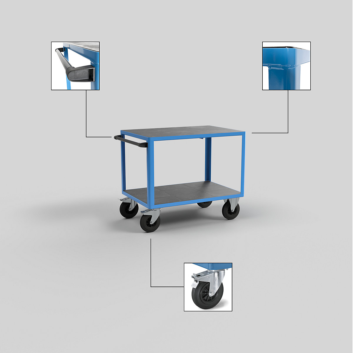 Cărucior de montaj, capacitate portantă 500 kg – eurokraft pro (Imagine produs 13)-12