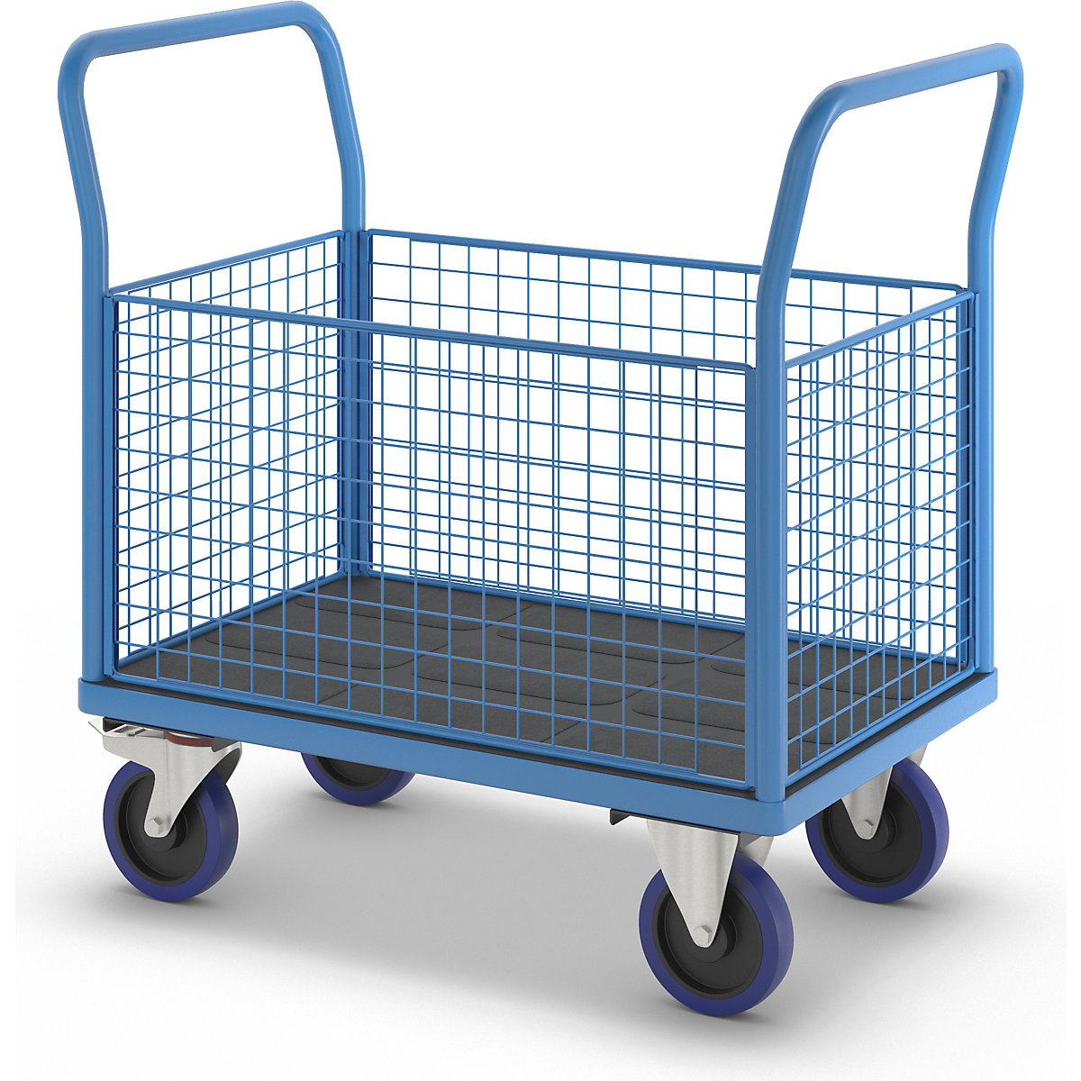 Cărucior cu platformă cu pereți din grilaj – eurokraft pro (Imagine produs 3)-2