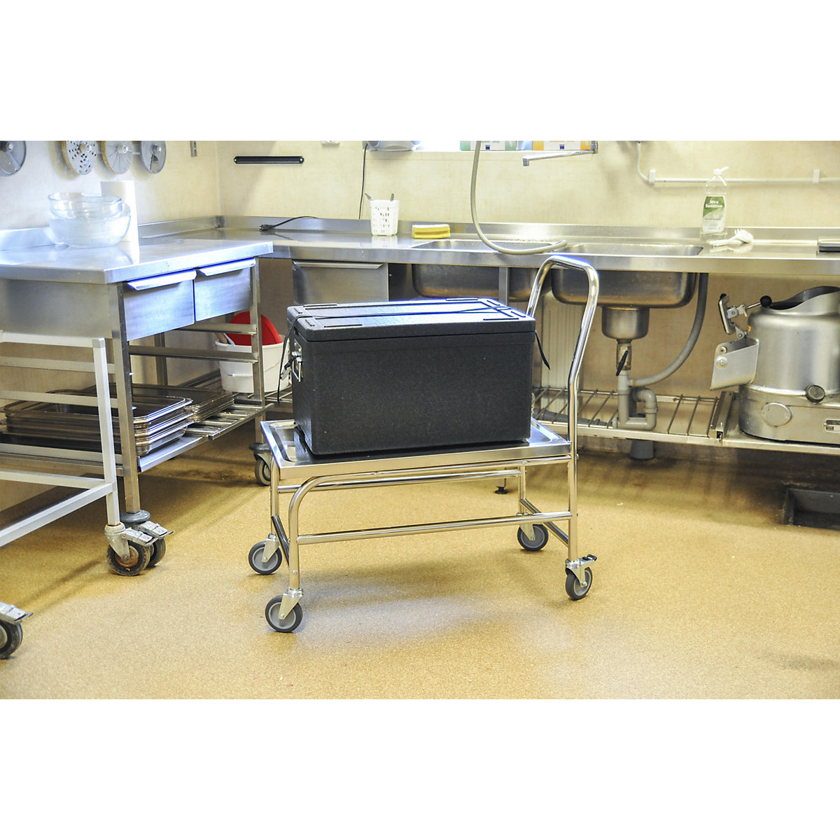 Cărucior cu platformă din inox – Kongamek (Imagine produs 5)-4