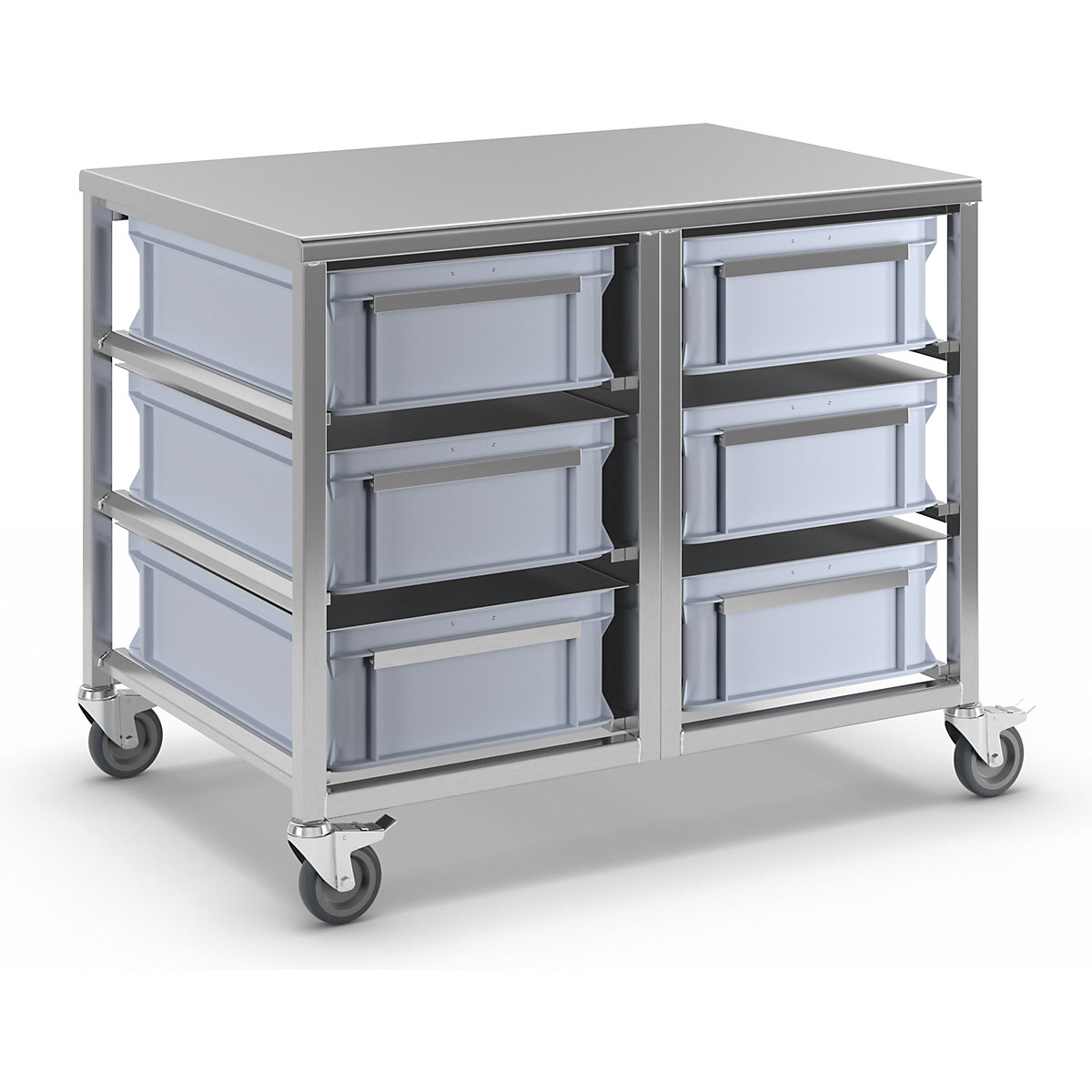 Cărucior din inox pentru recipiente