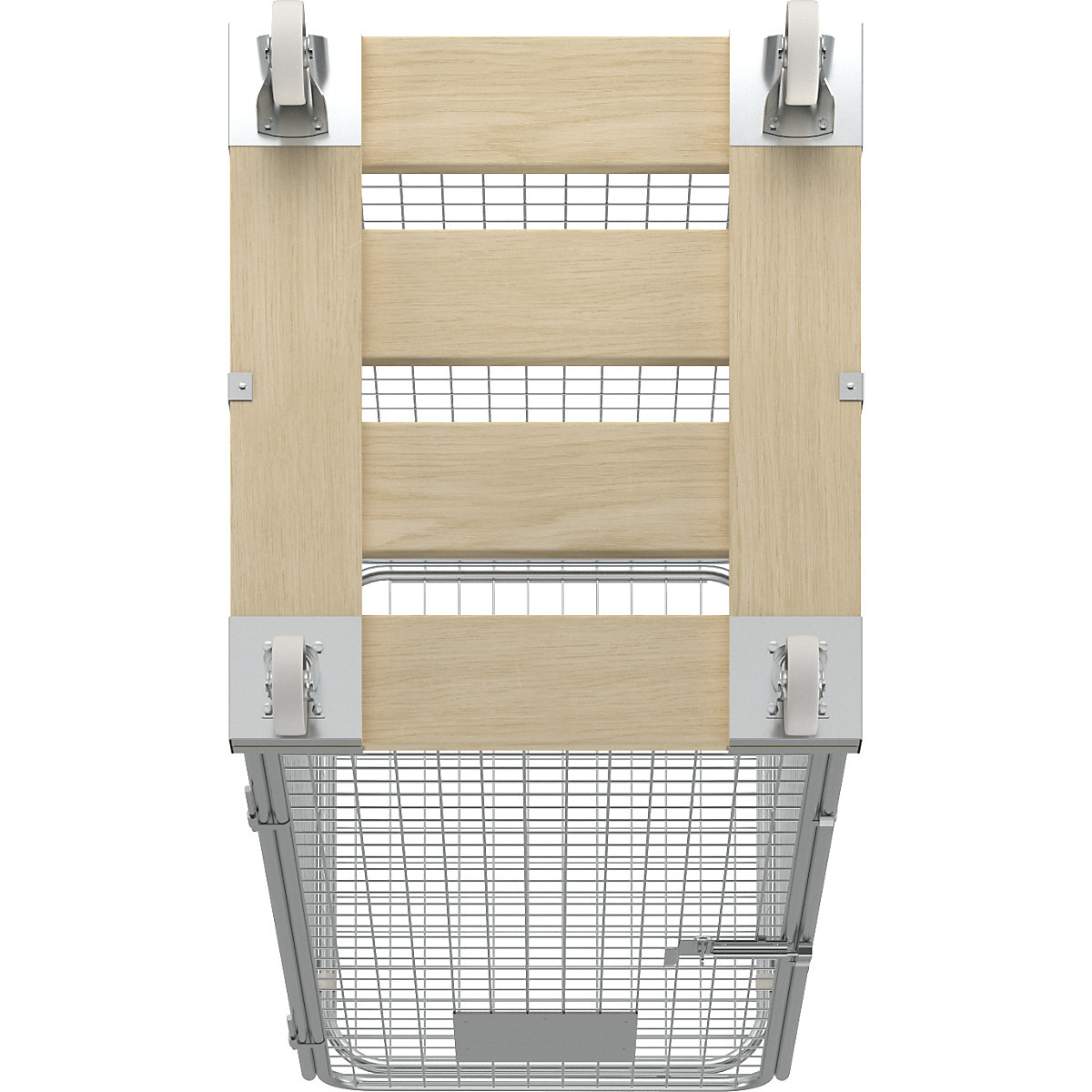 Container antifurt din grilaj de sârmă cu placă de rulare din lemn (Imagine produs 8)-7