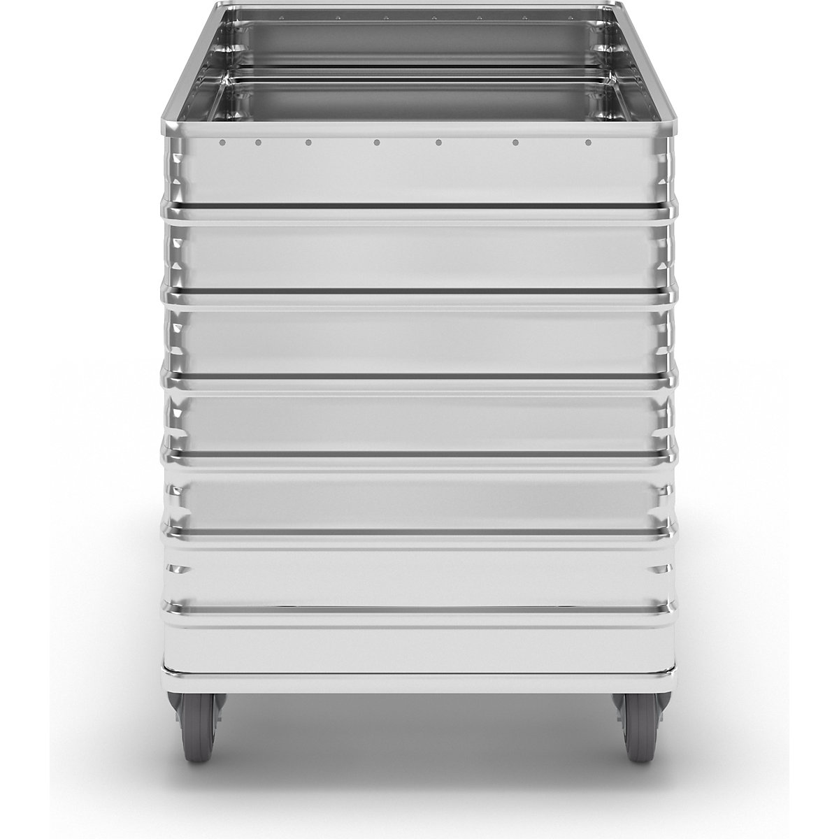 Cărucior tip container din aluminiu, pereți plini – Gmöhling (Imagine produs 5)-4