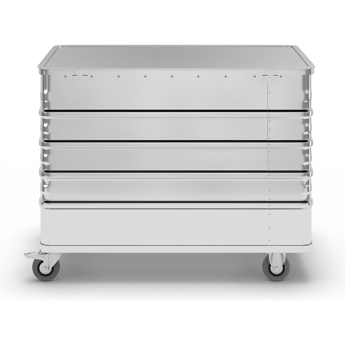 Cărucior tip container din aluminiu, pereți plini – Gmöhling (Imagine produs 2)-1