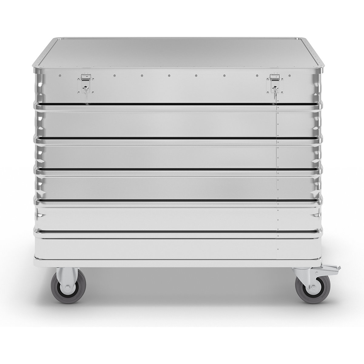 Cărucior tip container din aluminiu, pereți plini – Gmöhling (Imagine produs 4)-3