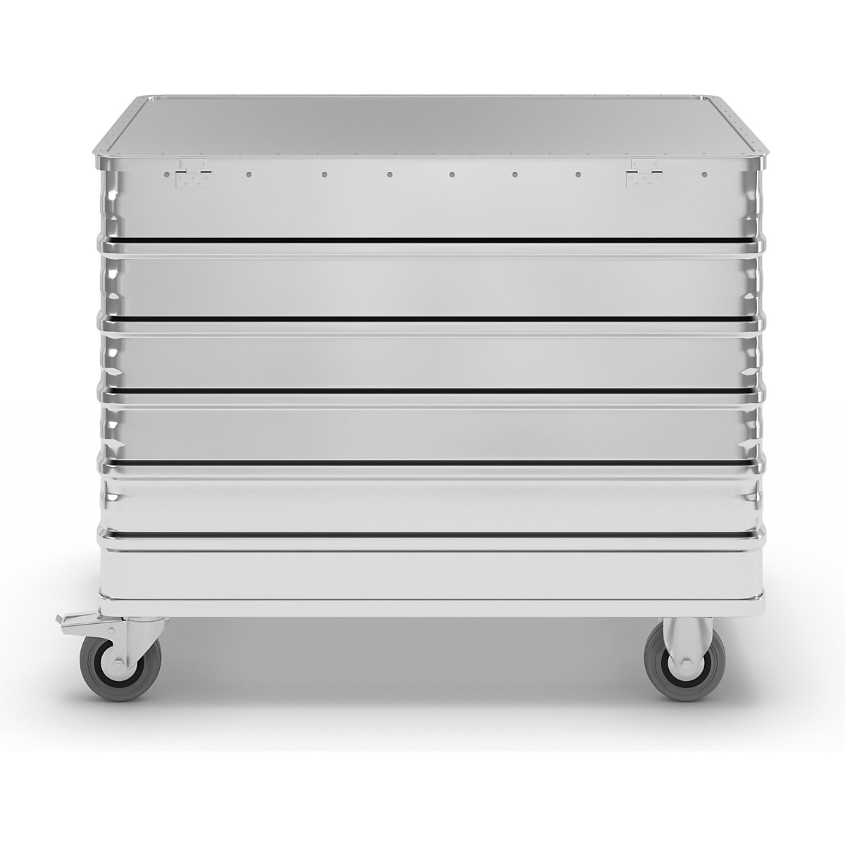 Cărucior tip container din aluminiu, pereți plini – Gmöhling (Imagine produs 2)-1
