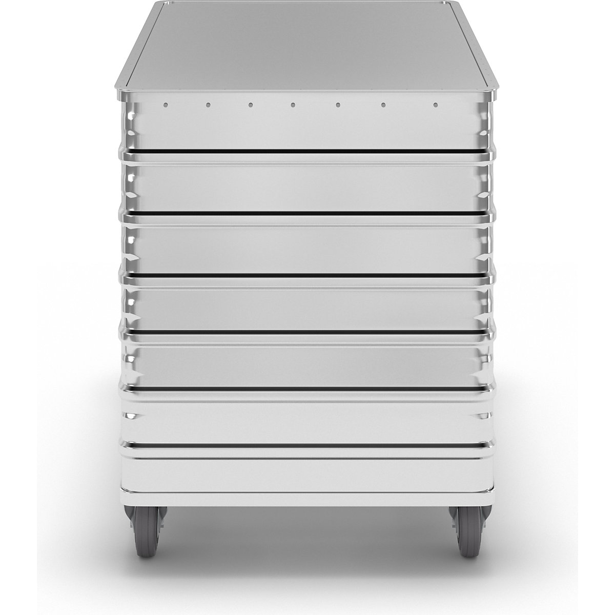 Cărucior tip container din aluminiu, pereți plini – Gmöhling (Imagine produs 5)-4