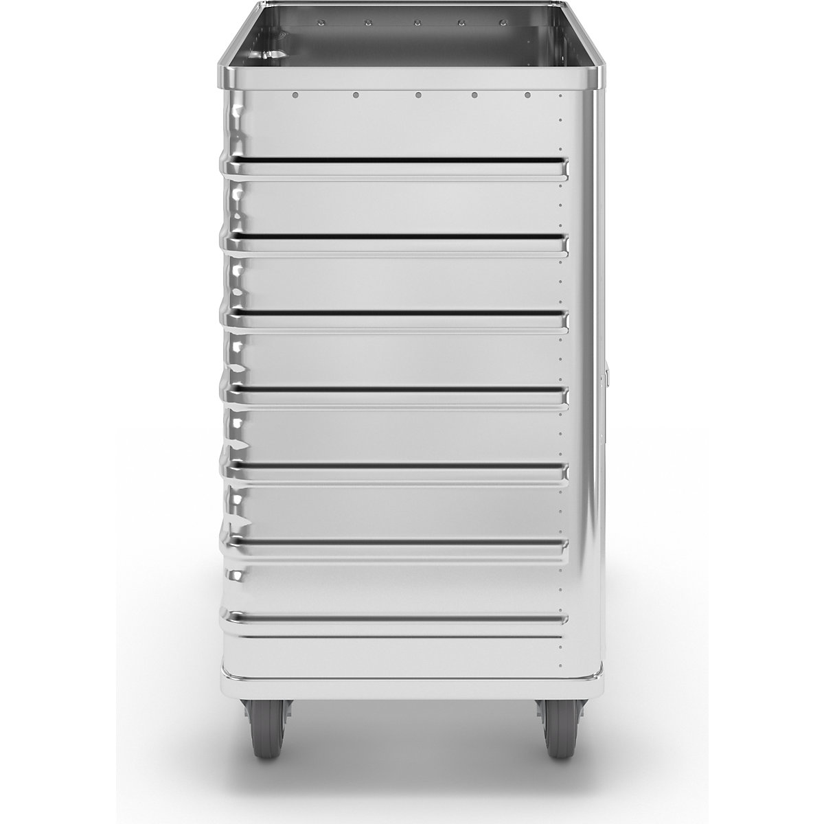 Cărucior tip container din aluminiu, perete lateral care poate fi coborât – Gmöhling (Imagine produs 6)-5