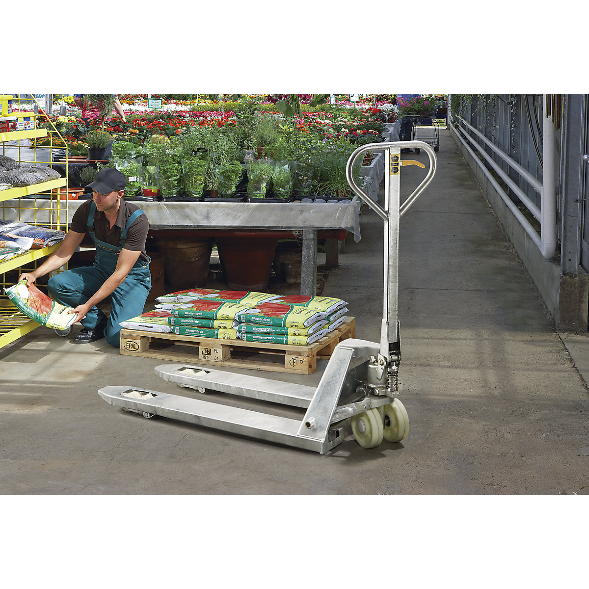 Hot dip galvanised pallet truck (Product illustration 2)-1