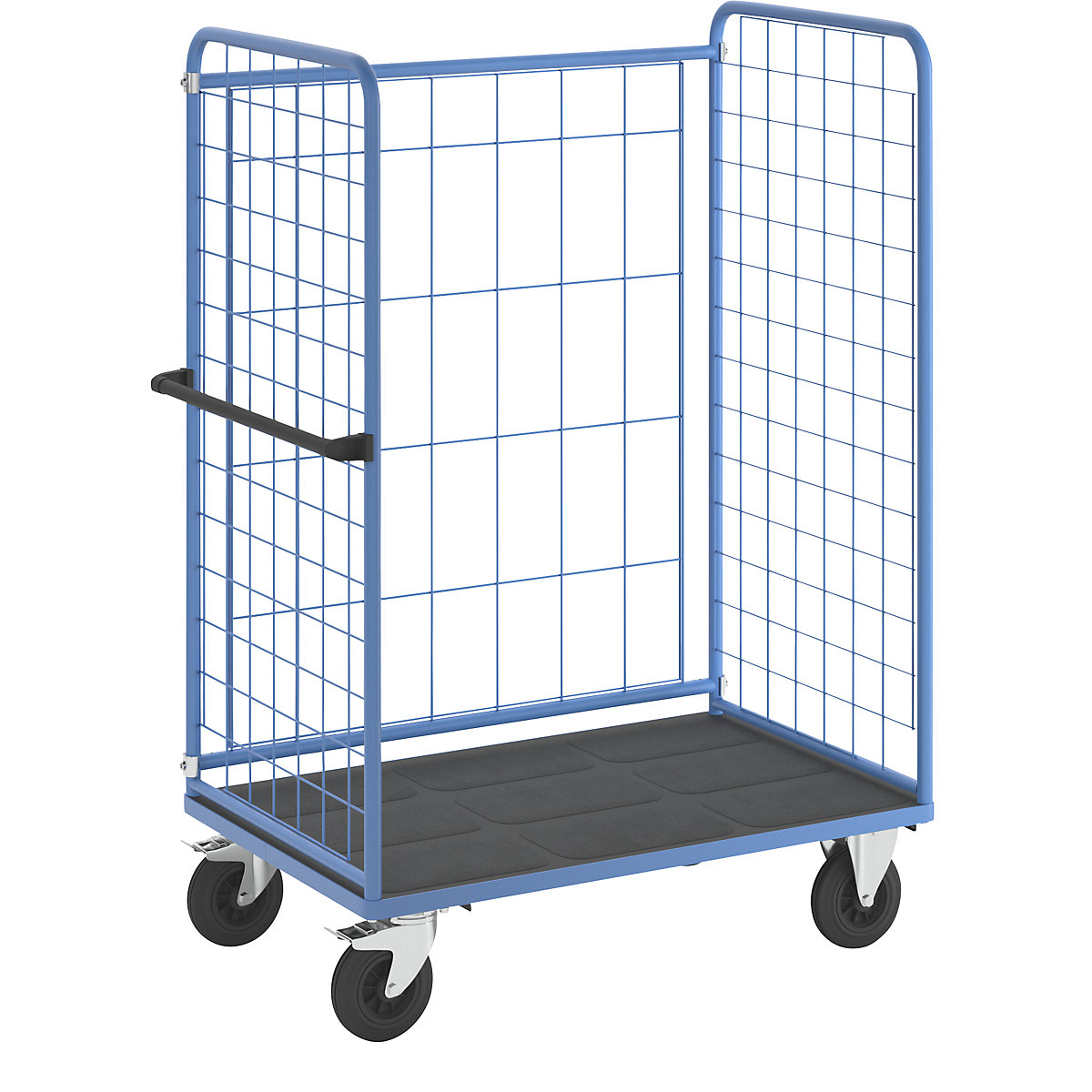 Policový vozík, drôtená mriežka z troch strán – eurokraft pro