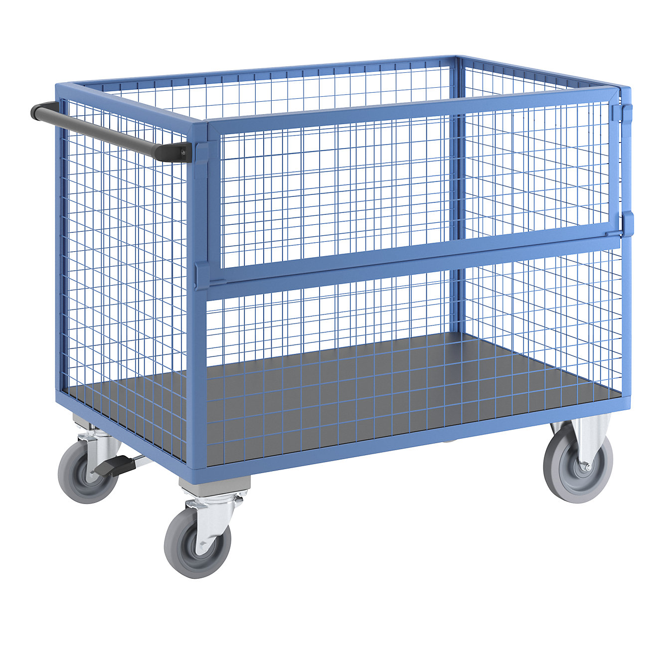 Container truck – eurokraft pro: panels made of steel mesh, with centre ...