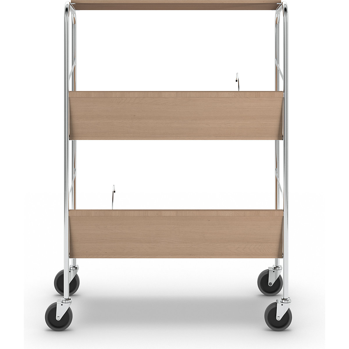File trolley with top shelf, chrome plated – HelgeNyberg (Product illustration 5)-4
