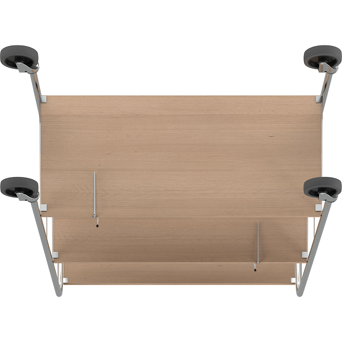 File trolley with top shelf, chrome plated – HelgeNyberg (Product illustration 7)-6