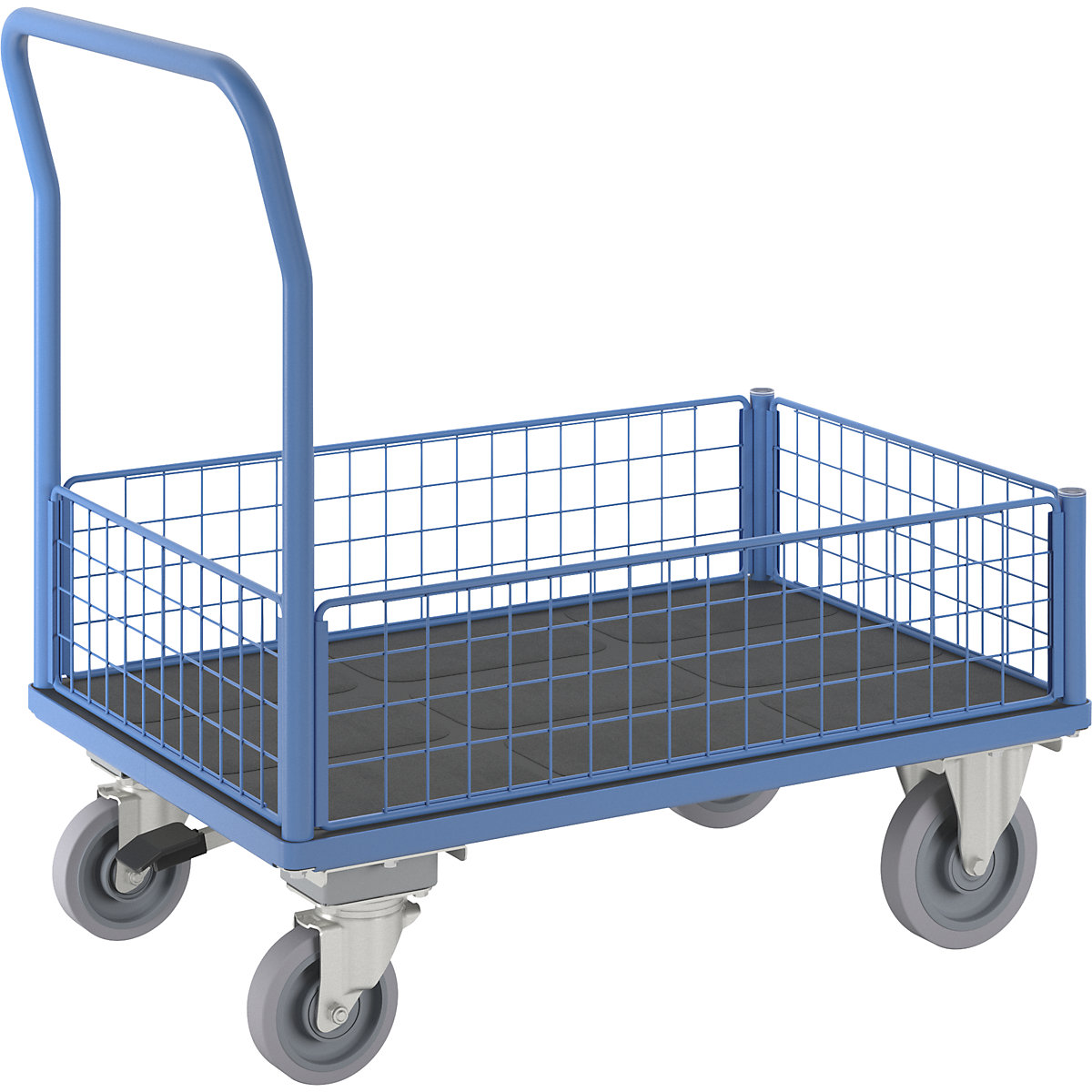 Platform truck with mesh panels - eurokraft pro